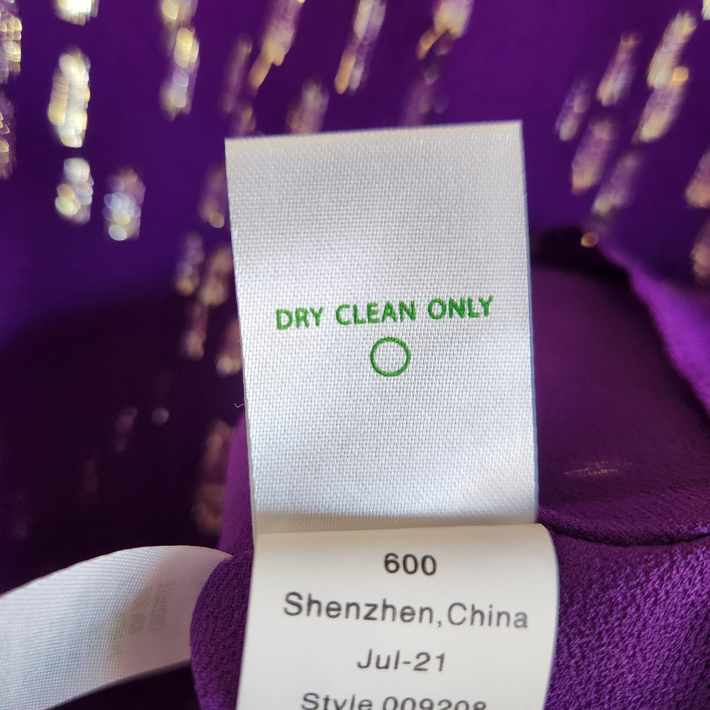 Lilly Pulitzer Idina‎ Long Sleeve Purple Silk Metallic Top Size Large - Picture 8 of 10